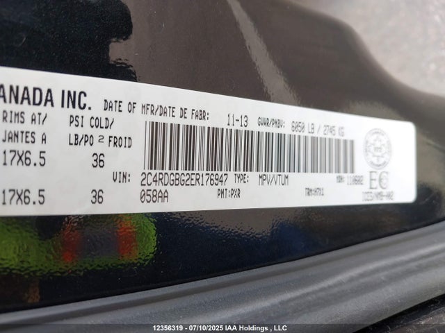 2C4RDGBG2ER176947 Dodge Grand Caravan