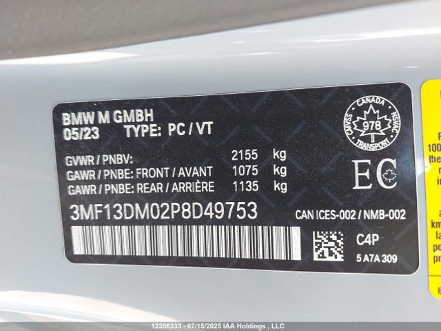 BMW M2 2023 3MF13DM02P8D49753 Image 9