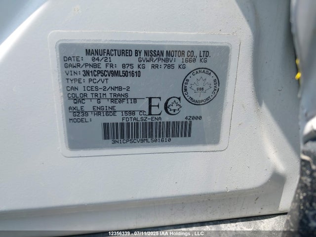 3N1CP5CV9ML501610 Nissan Kicks
