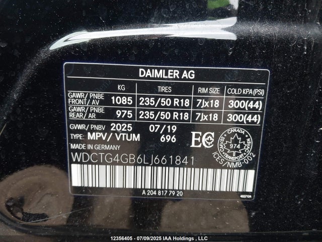 WDCTG4GB6LJ661841 Mercedes-Benz 270