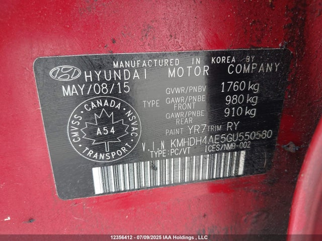 Hyundai dohc mpi nu 2016 KMHDH4AE5GU550580 Image 9