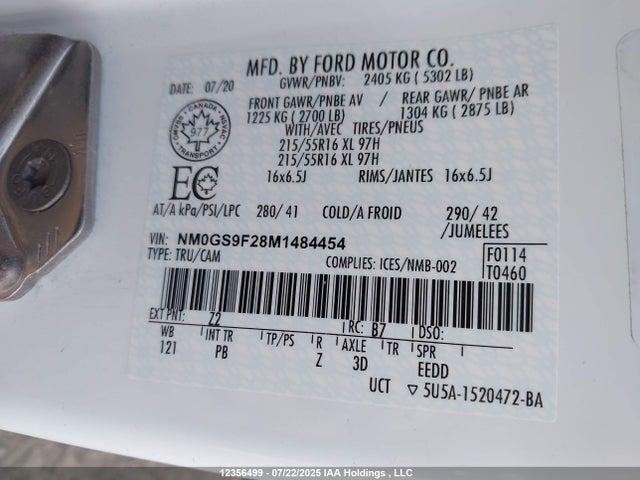 Ford Transit Connect 2021 NM0GS9F28M1484454 Image 9