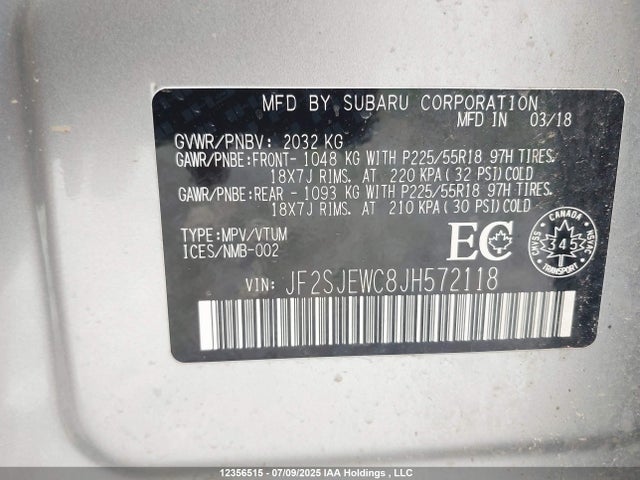 JF2SJEWC8JH572118 Subaru naturally aspirated c5
