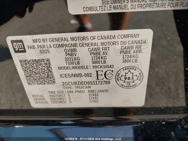 2GCUKDED9S1172789 Chevrolet l84