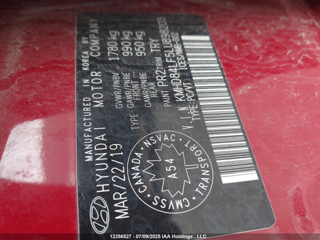 Hyundai mpi nu 2020 KMHD84LF5LU898203 Image 9