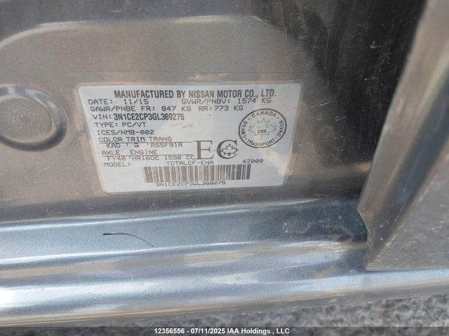 Nissan VERSA NOTE 2016 3N1CE2CP3GL369275 Image 19