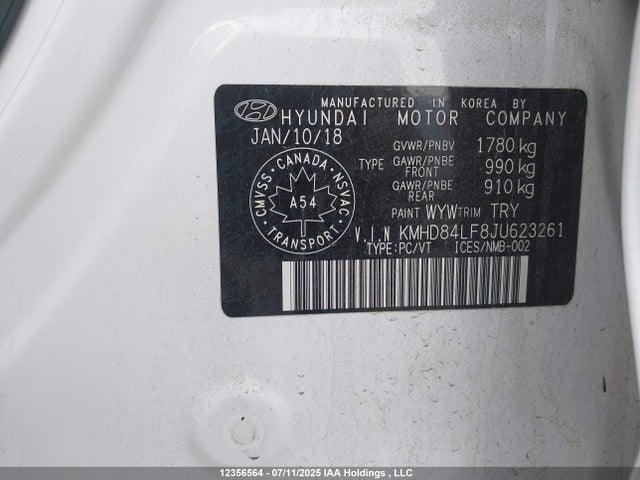 KMHD84LF8JU623261 Hyundai mpi nu