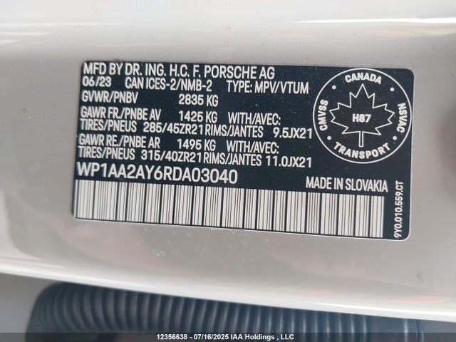 Porsche Cayenne 2024 WP1AA2AY6RDA03040 Image 9