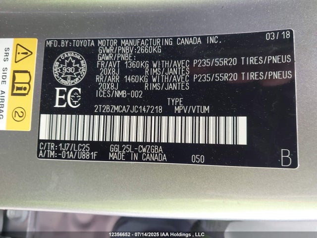 2T2BZMCA7JC147218 Lexus 2gr-fks