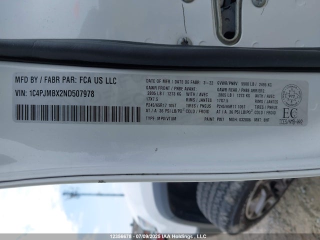 1C4PJMBX2ND507978 Jeep Cherokee