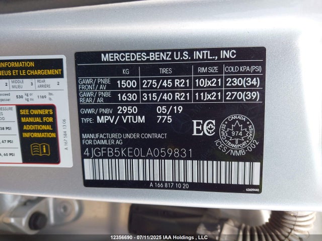 Mercedes-Benz m256 2020 4JGFB5KE0LA059831 Image 9