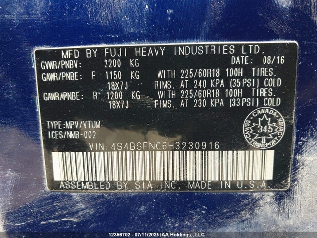 4S4BSFNC6H3230916 Subaru c0