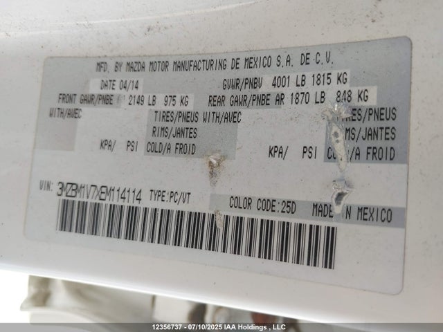 3MZBM1V7XEM114114 Mazda pe