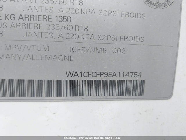 WA1CFCFP9EA114754 Audi 2014