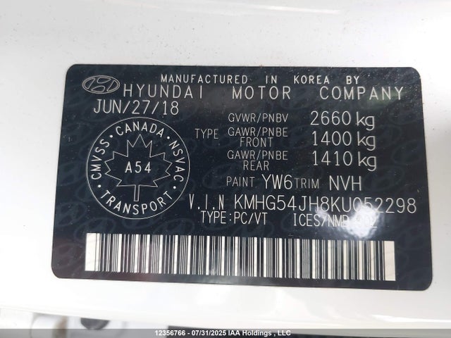 KMHG54JH8KU052298 Genesis gdi tau
