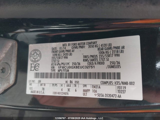 Ford Escape 2014 1FMCU0GX8EUC32751 Image 9