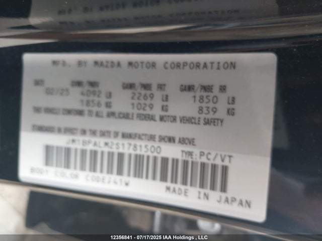 JM1BPALM2S1781500 Mazda py cylinder deactivation