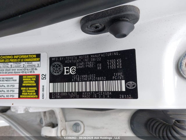 Продаж на аукціоні авто 2023 Toyota Camry Hybrid Xle, vin: 4T1B21HK3PU018652, номер лоту: 12356863