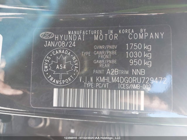 KMHLM4DG0RU729472 Hyundai mpi nu pe
