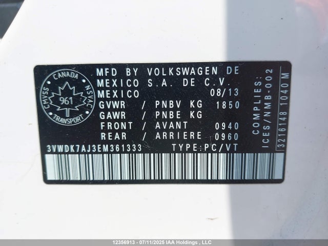 3VWDK7AJ3EM361333 Volkswagen Jetta