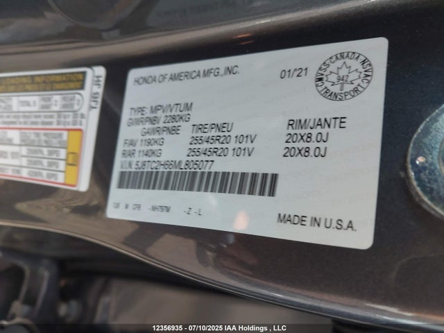 5J8TC2H66ML805077 Acura k20c4