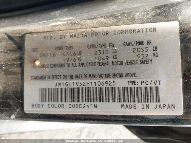 JM1GL1V52H1106925 Mazda py