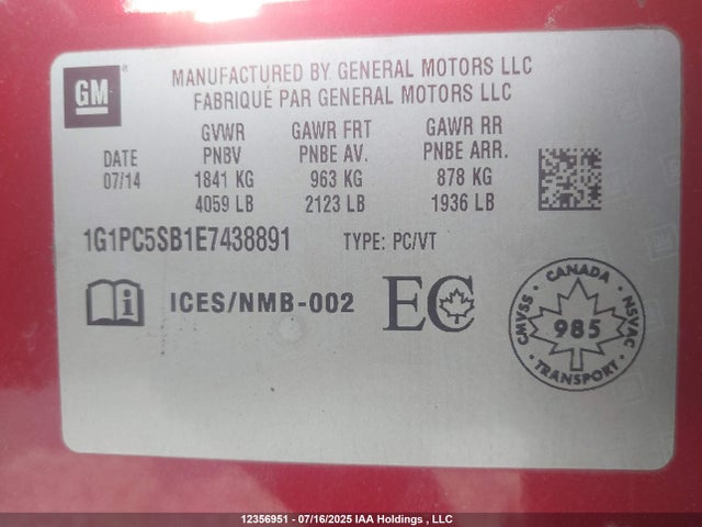1G1PC5SB1E7438891 Chevrolet LUV