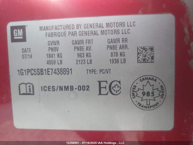 1G1PC5SB1E7438891 Chevrolet LUV
