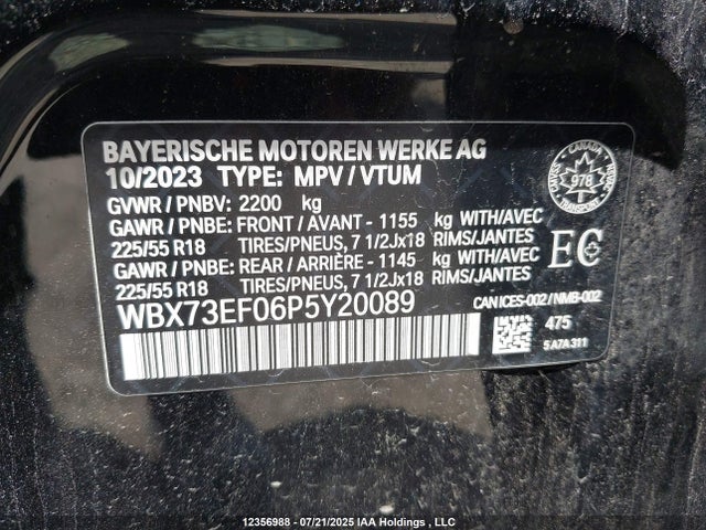 WBX73EF06P5Y20089 BMW 2023