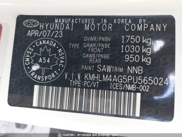 KMHLM4AG5PU565024 Hyundai mpi nu pe