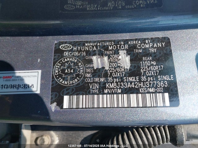 KM8J33A42HU377363 Hyundai gdi nu