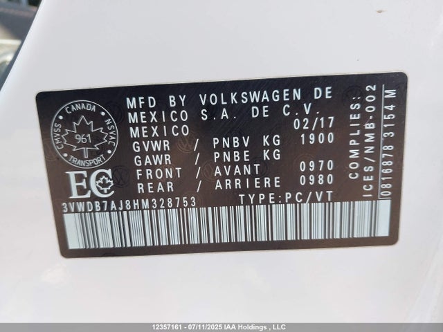 3VWDB7AJ8HM328753 Volkswagen 1.4 tsi