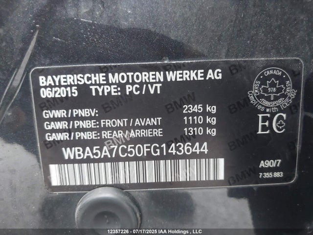 WBA5A7C50FG143644 BMW 2015