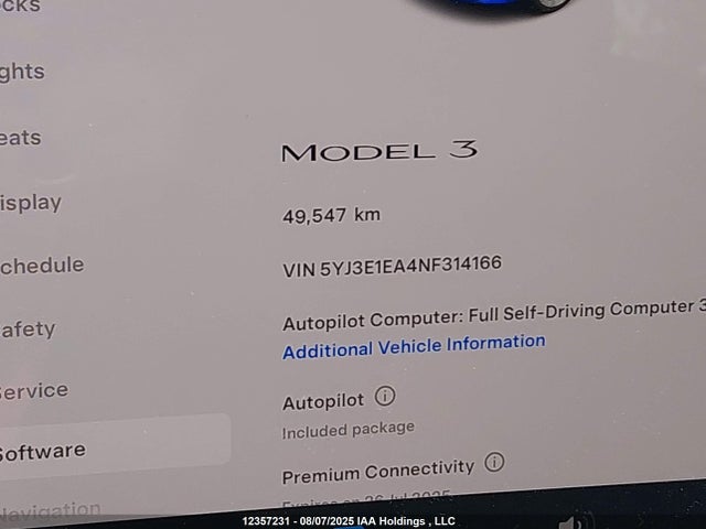 Tesla MODEL 3 2022 5YJ3E1EA4NF314166 Image 15
