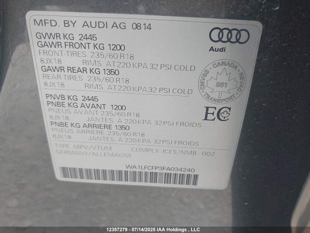 WA1LFCFP3FA034240 Audi 2.0t