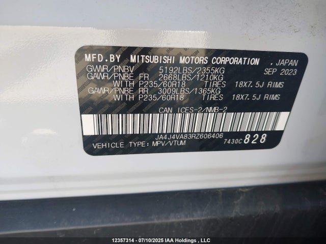 JA4J4VA83RZ606406 Mitsubishi Outlander