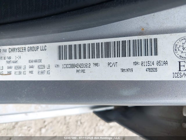 Chrysler 200 2014 1C3CCBBB4EN231612 Image 9