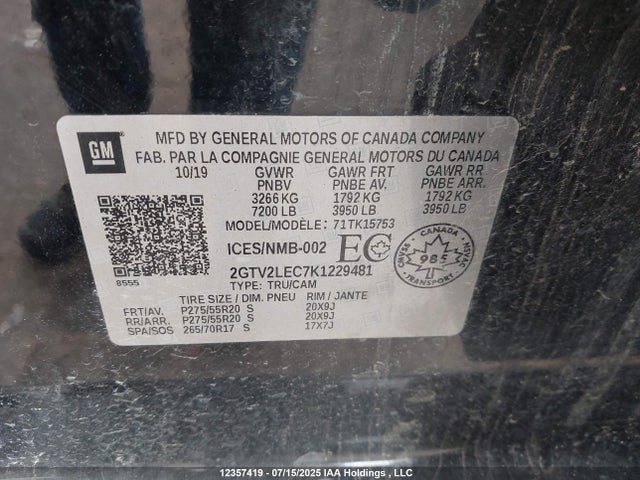 2GTV2LEC7K1229481 GMC l83 - sidi vvt, afm, e85 max, alum, gm