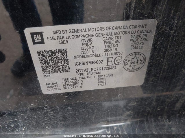 2GTV2LEC7K1229481 GMC l83 - sidi vvt, afm, e85 max, alum, gm