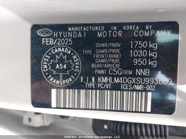 KMHLM4DGXSU993689 Hyundai mpi nu pe