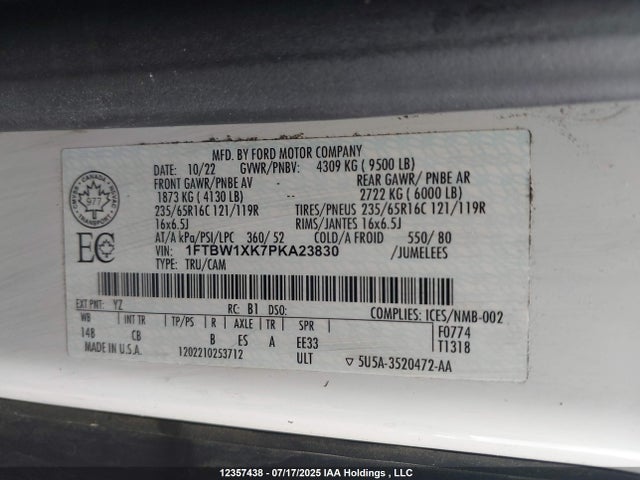 Ford 2023 2023 1FTBW1XK7PKA23830 Image 9