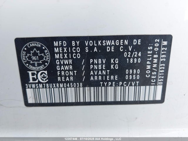 Volkswagen tsi 2024 3VWSM7BUXRM045038 Image 9