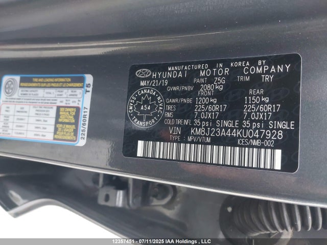 KM8J23A44KU047928 Hyundai gdi nu