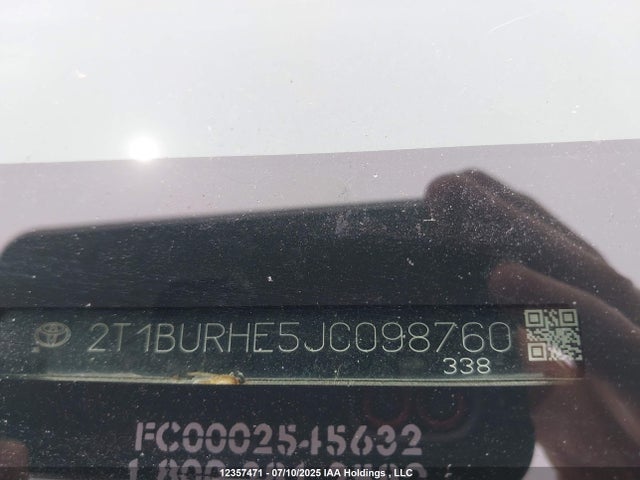 2T1BURHE5JC098760 Toyota 2zr-fe