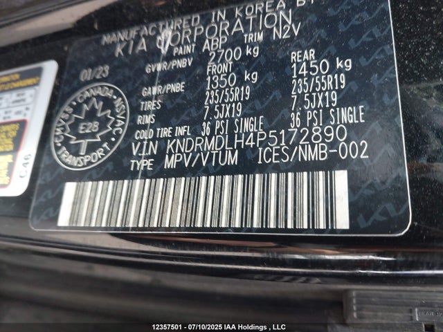 KNDRMDLH4P5172890 KIA t-gdi gamma-ii