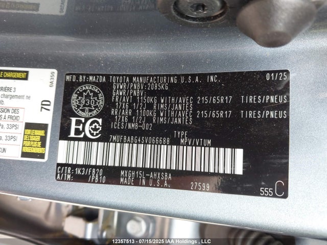 7MUFBABG4SV066688 Toyota m20a-fxs