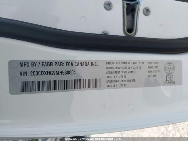 2C3CDXHG9MH538004 Dodge Charger