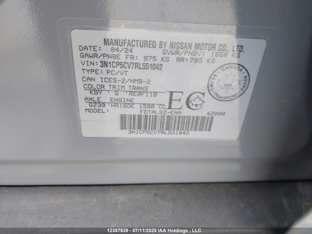 3N1CP5CV7RL551042 Nissan Kicks