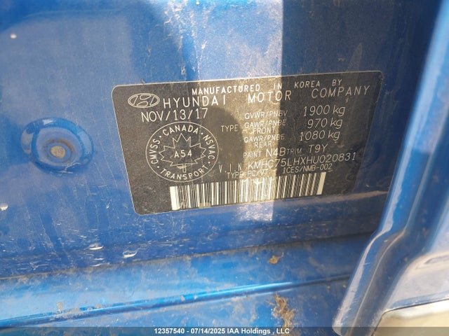 KMHC75LHXHU020831 Hyundai 2017