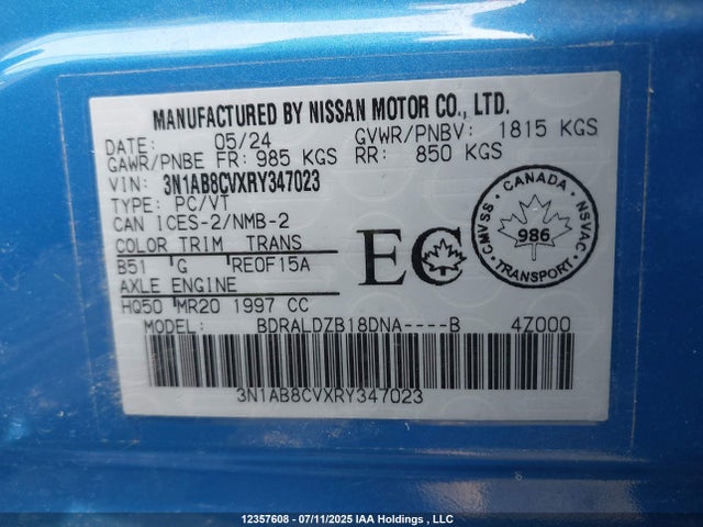 3N1AB8CVXRY347023 Nissan 2024